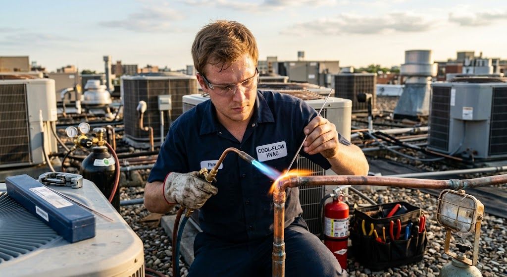 HVAC brazing process for copper tubing