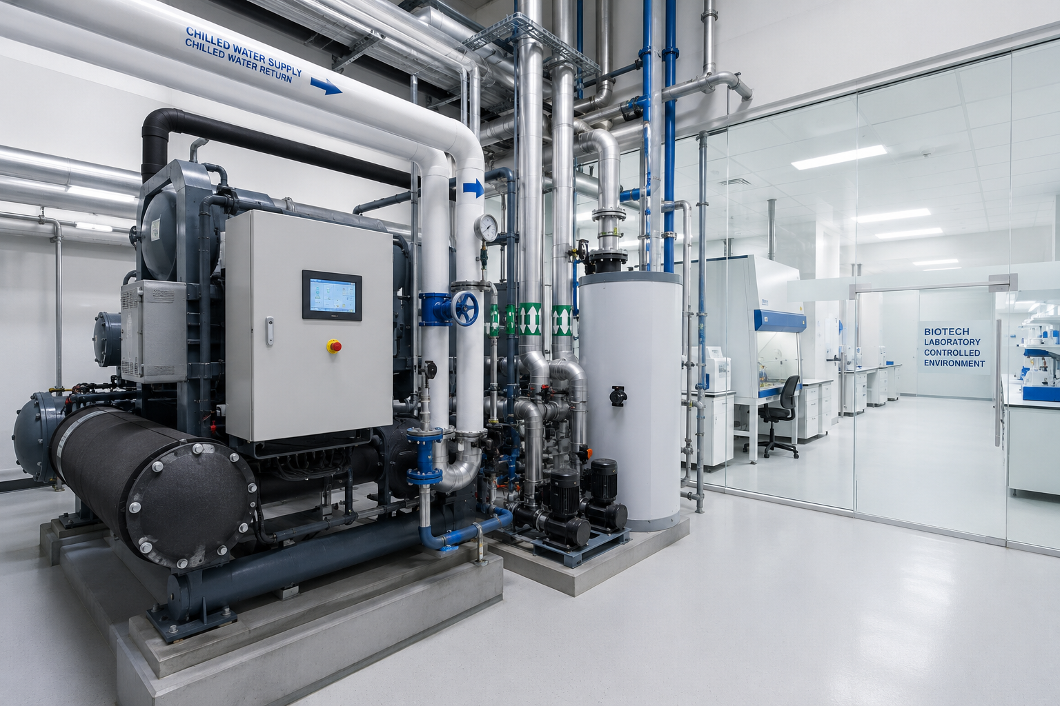 Biotech laboratory chiller system integration