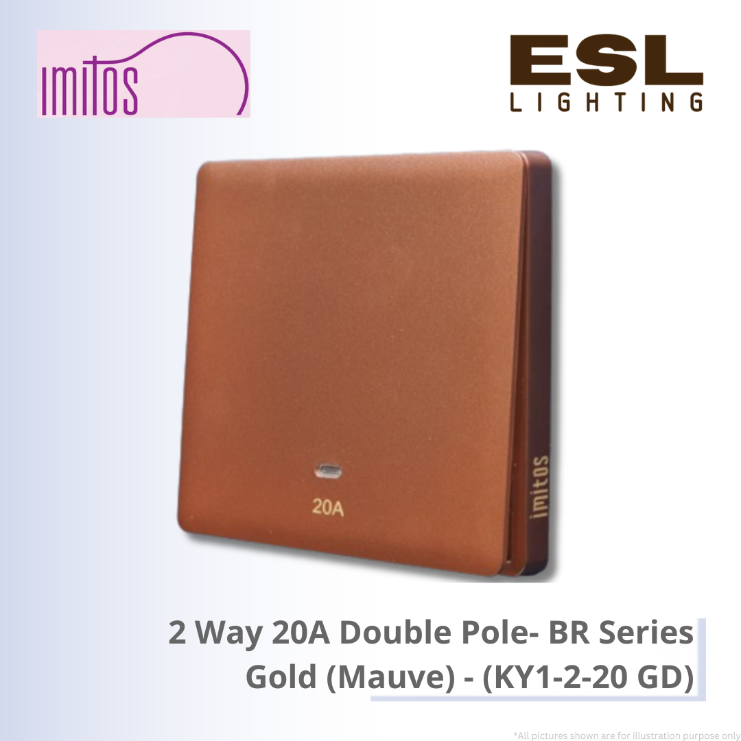 IMITOS 2 Way 20A Double Pole (BR Series) Gold (Mauve) - KY1-2-20 GD
