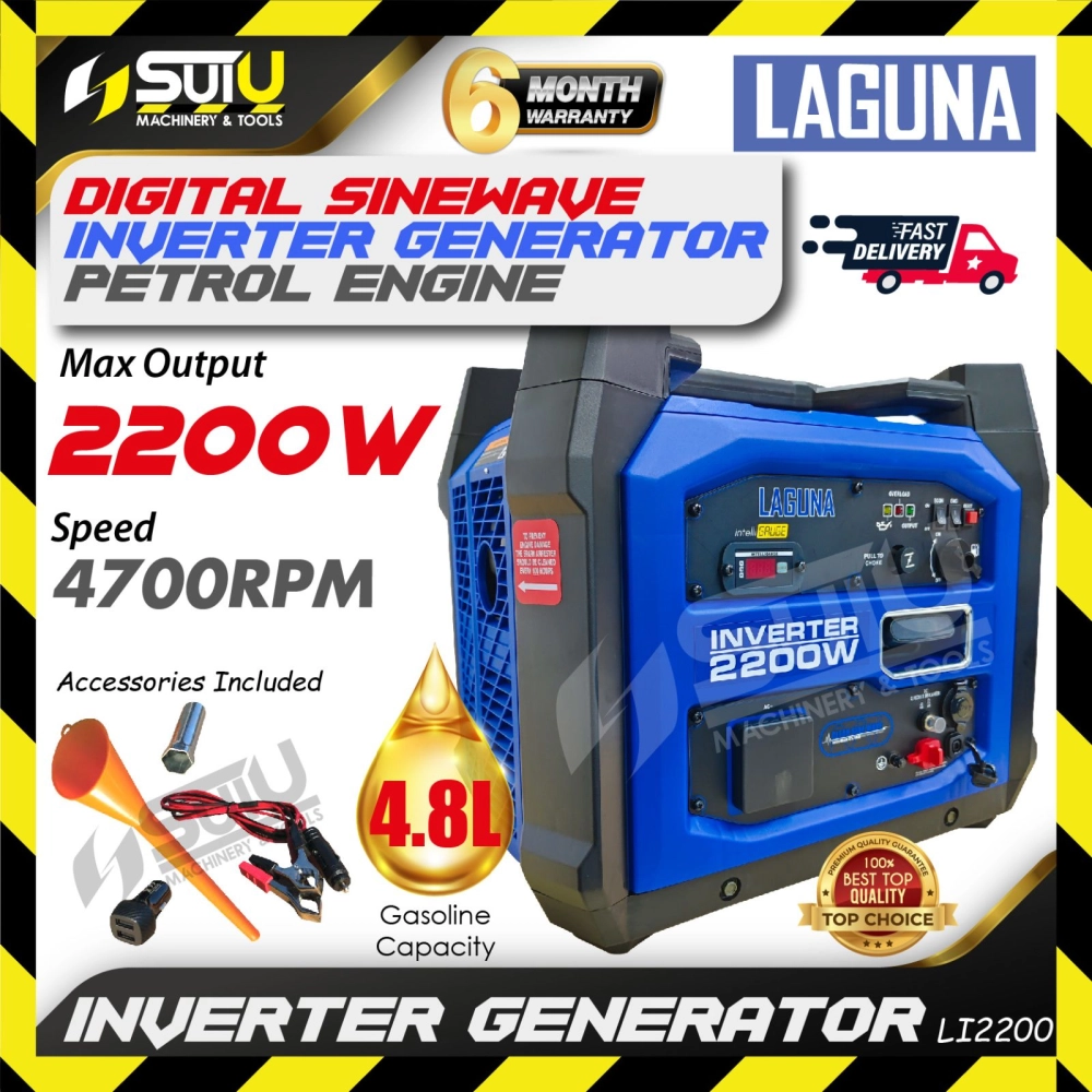 LAGUNA LI2200 4-Stroke Petrol Inverter Generator / Penjana 2200W 4700RPM