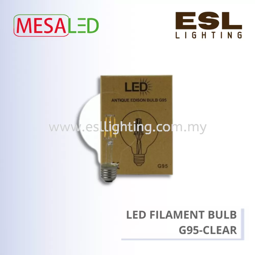 MESALED LED FILAMENT BULB E27 4W - G95-CLEAR