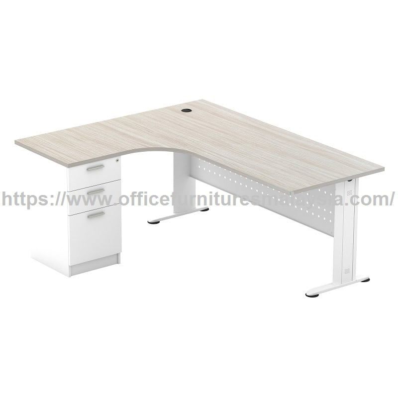 5 ft x 5 ft L-Shape Writing Table with Fixed Pedestal OFPD45M1515