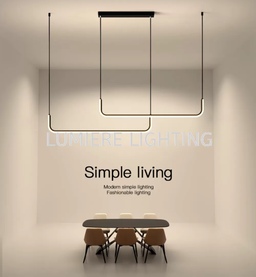 Post Modern Minimalist Linear Design Black Pendant Light