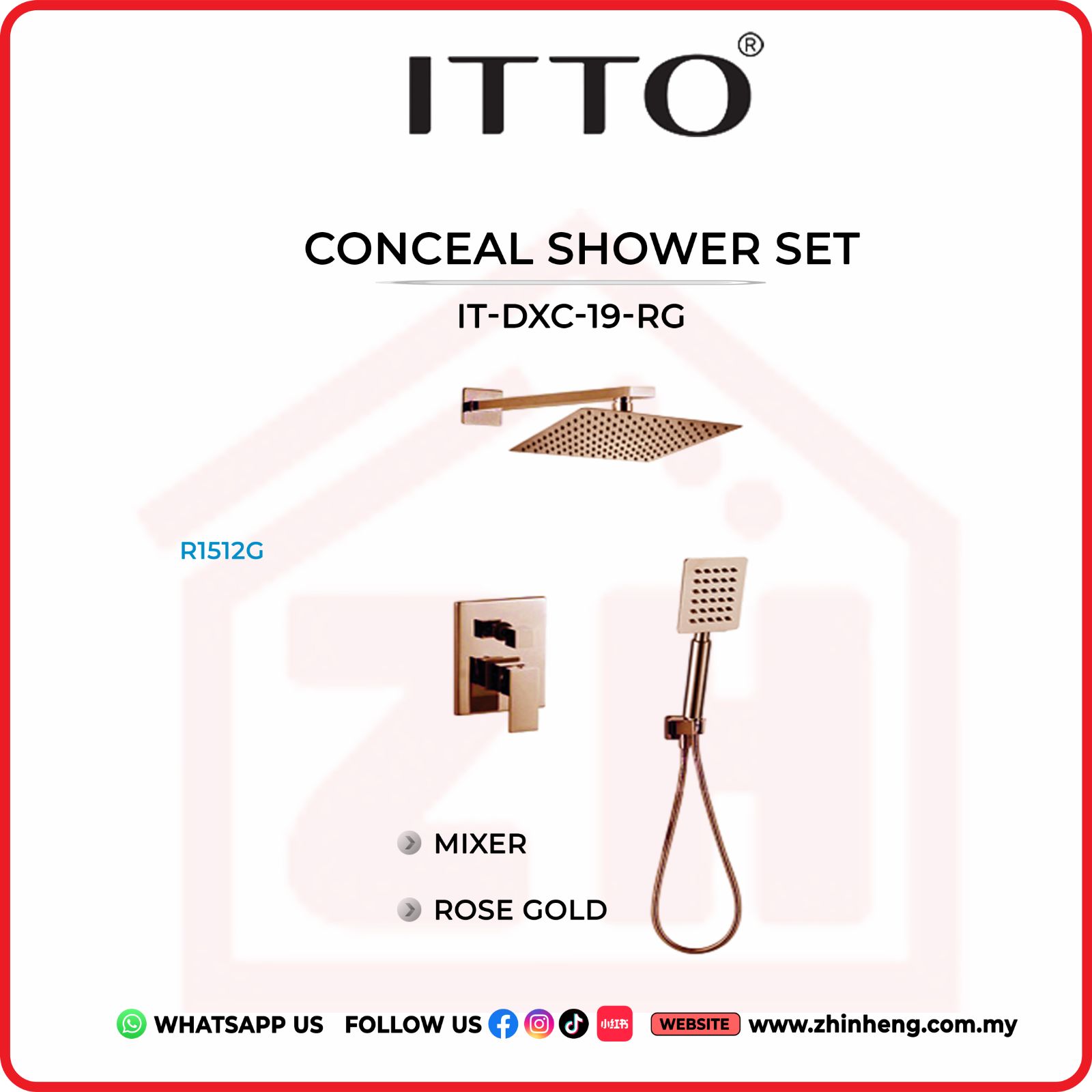 ITTO CONCEAL SHOWER SET  IT-DXC-19-RG