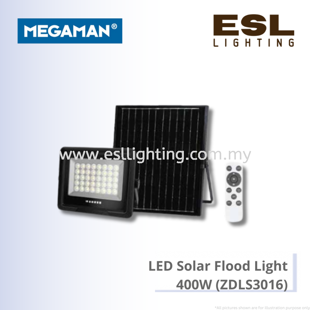 MEGAMAN LED Solar Flood Light 400W - ZDLS3016 IP65 SIRIM