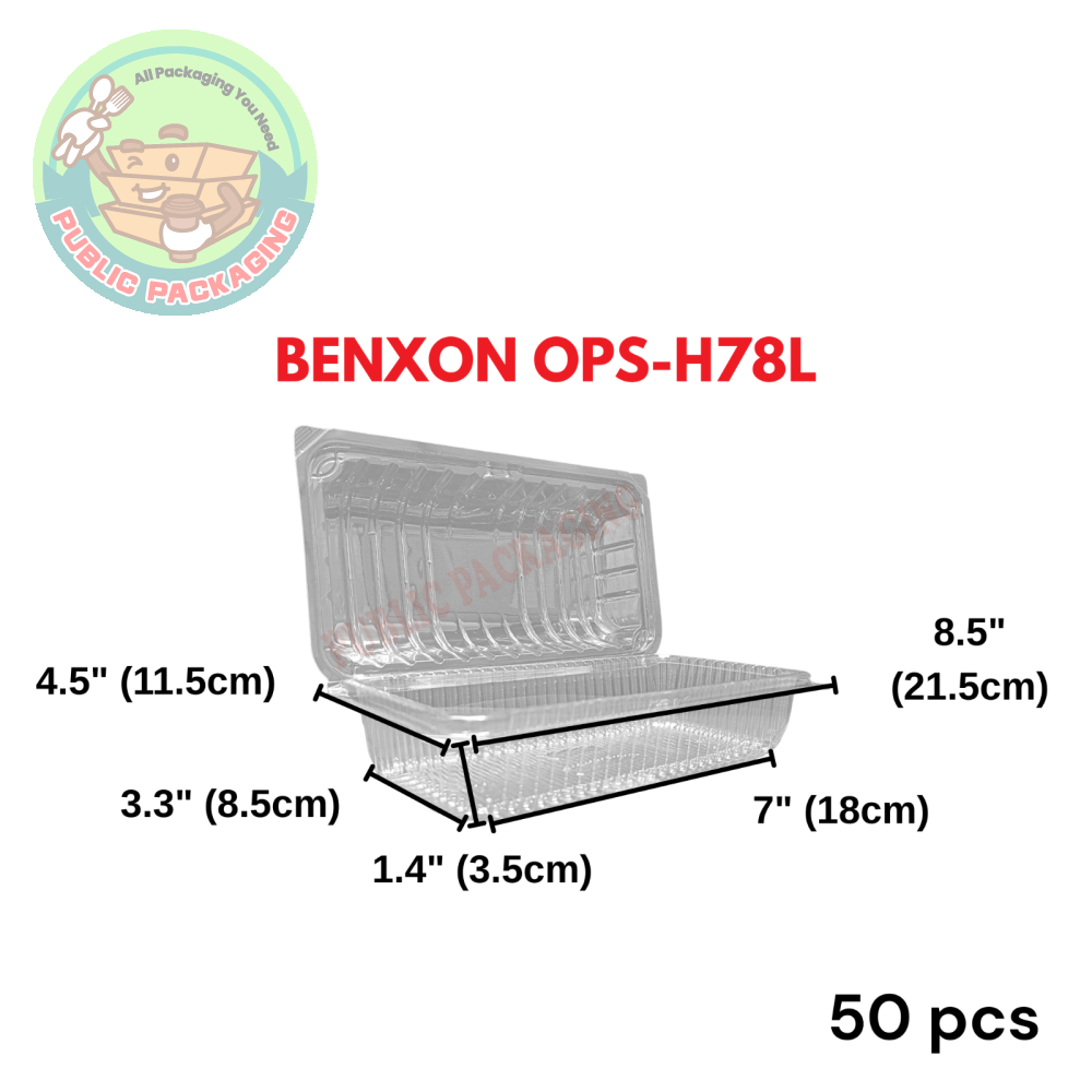 Kuih Container OPS-H78L / Disposable Plastic Clear Bakery Container (100pcs+-) /Bakery / Plastic Container