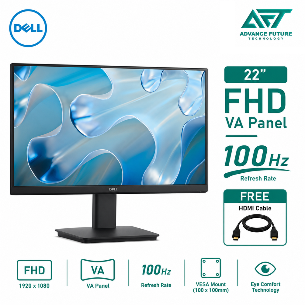 Dell 22 SE2225HM 22" FHD VA 100Hz Flat Monitor ( HDMI, VGA, 3 Years Warranty )
