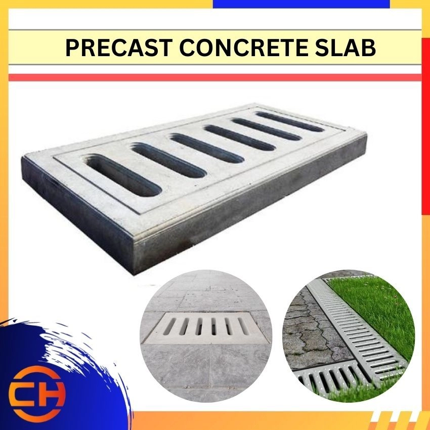 PRECAST CONCRETE  SLAB ( L600MM x W395MM x H60MM ) ASIAN TILES REINFORCED CONCRETE GRATING 