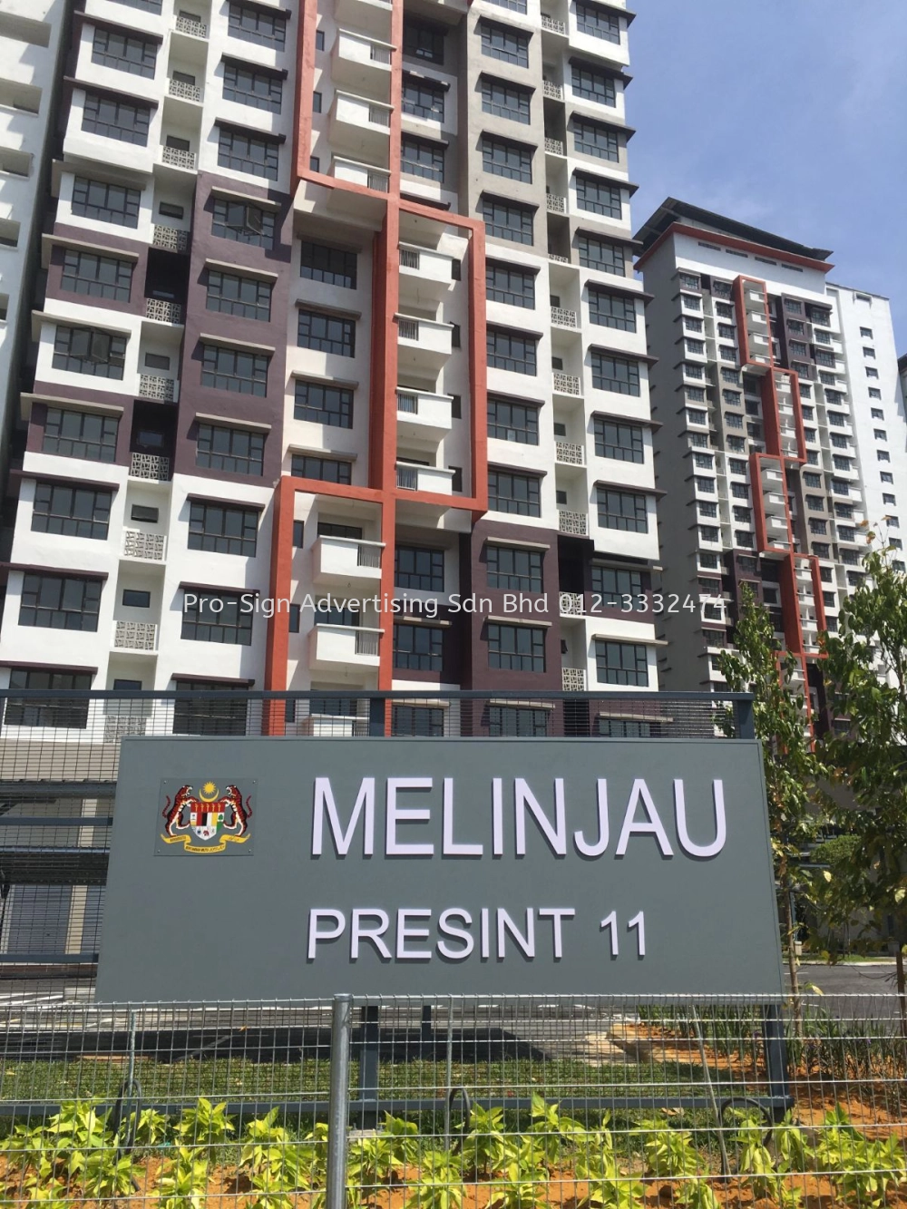 POLYCARBONATE SIGNBOARD WITH PVC CUT OUT LETTERING (MELINJAU PRESINT 11, PUTRAJAYA, 2019)