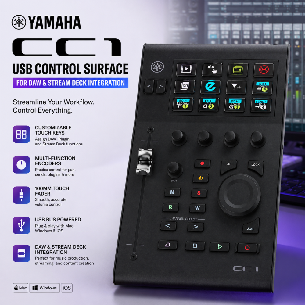 Yamaha CC1 USB Control Surface for DAW & Stream Deck Integration