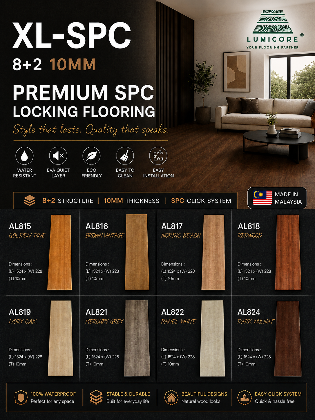 XL-SPC Flooring 8+2 10mm Collection