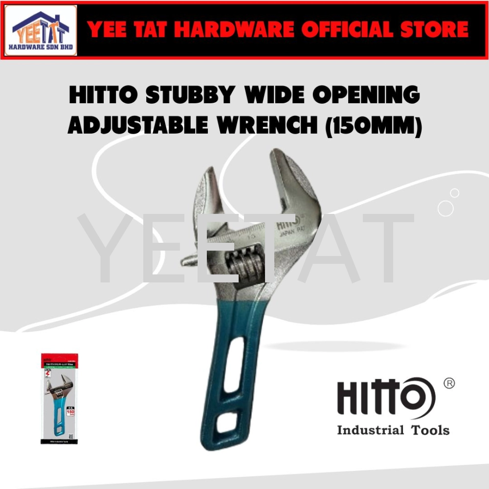 [ HITTO ] HAW-6WJ Stubby Wide Opening Adjustable Wrench 150MM