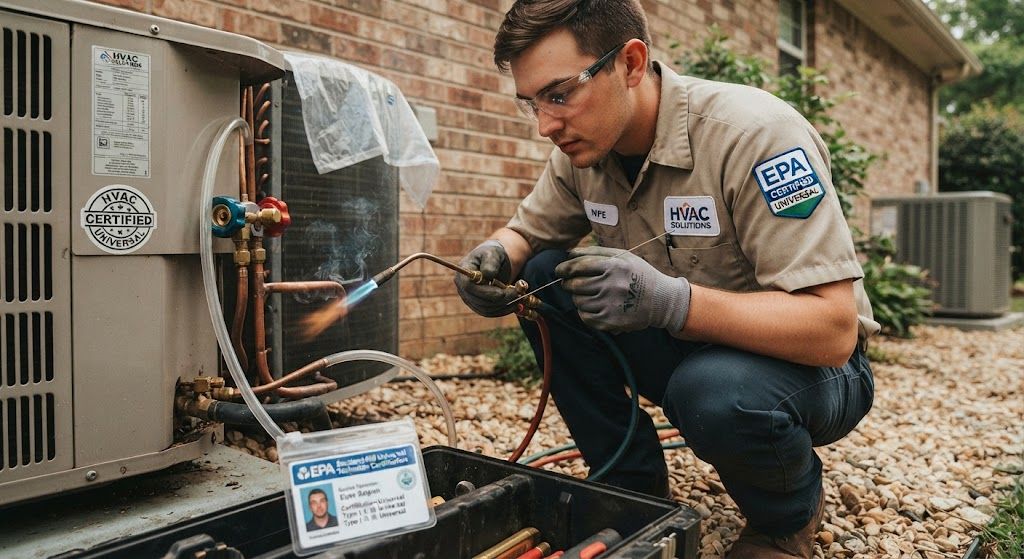 copper tubing split AC brazing HVAC certification