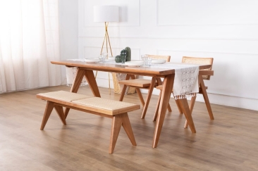 Valie Dining Set (180cm L Table + 6 Chairs)
