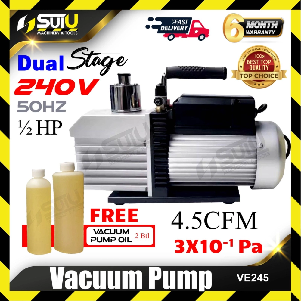 VE245 1/2HP Dual Stage Vacuum Pump 4.5CFM