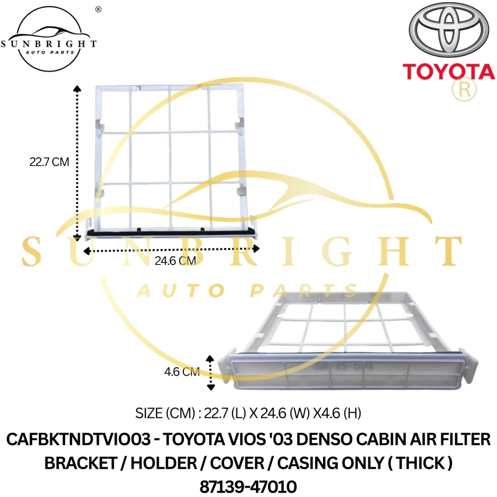 CAFBKTNDTVIO03 - TOYOTA VIOS '03 DENSO CABIN AIR FILTER BRACKET / HOLDER / COVER / CASING ONLY ( THICK ) 87139-47010