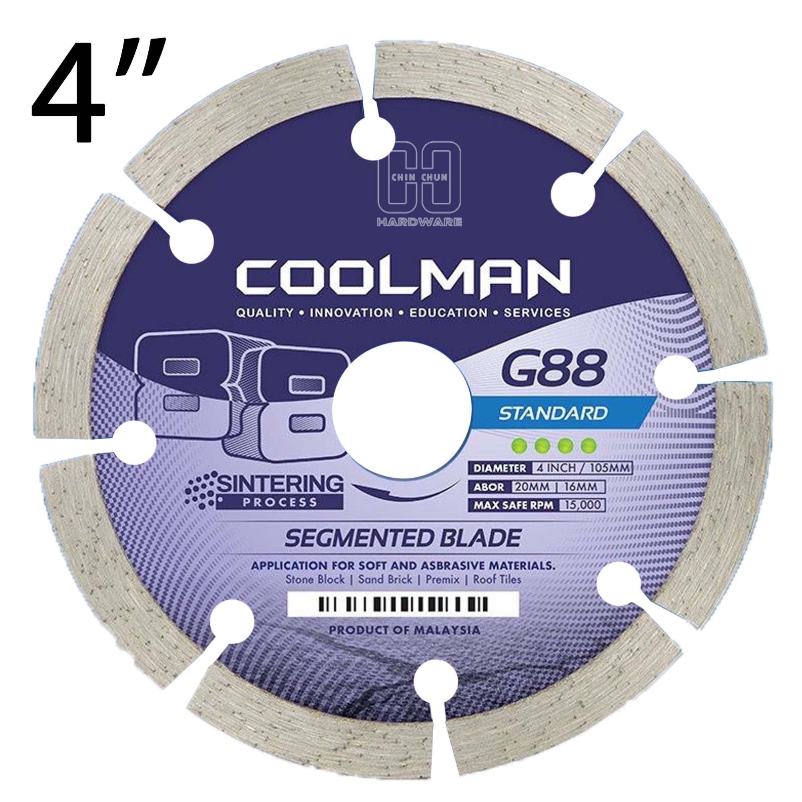 COOLMAN G88 SEGMENTED DRY BLADE 4"