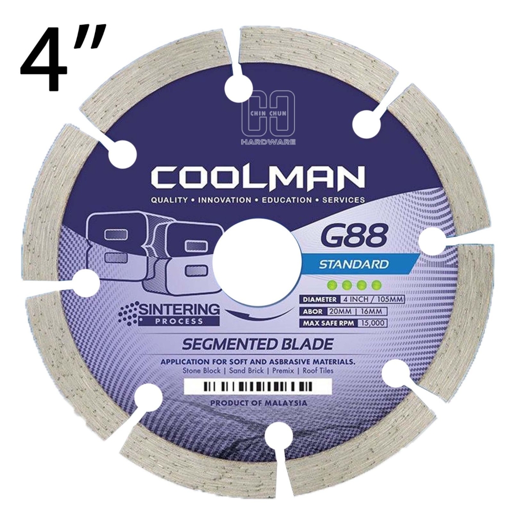 COOLMAN G88 SEGMENTED DRY BLADE 4"