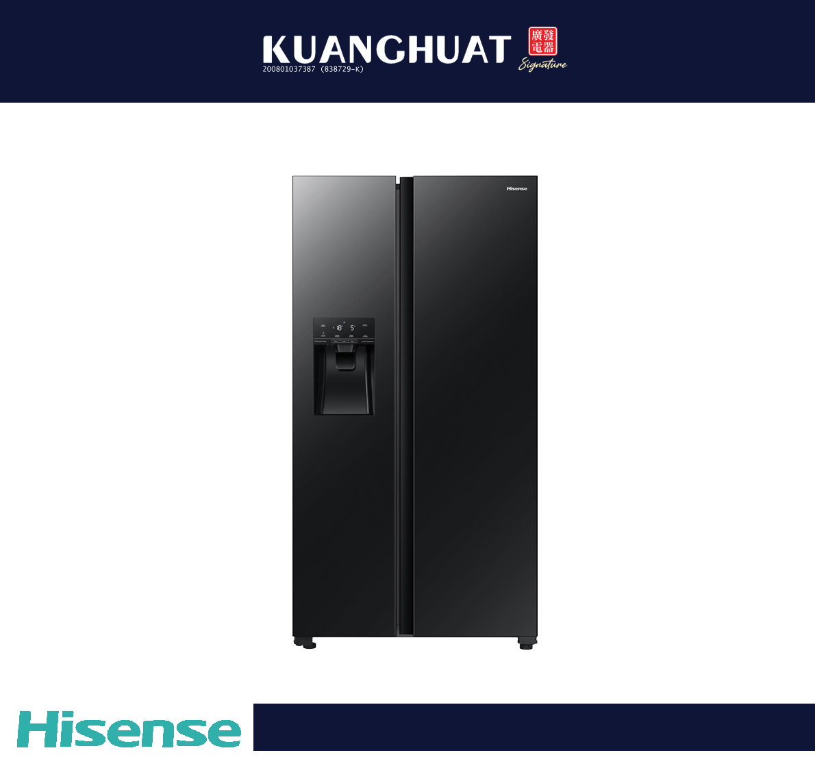 HISENSE 640L Side-by-Side Inverter Refrigerator RS700N4AWBUI