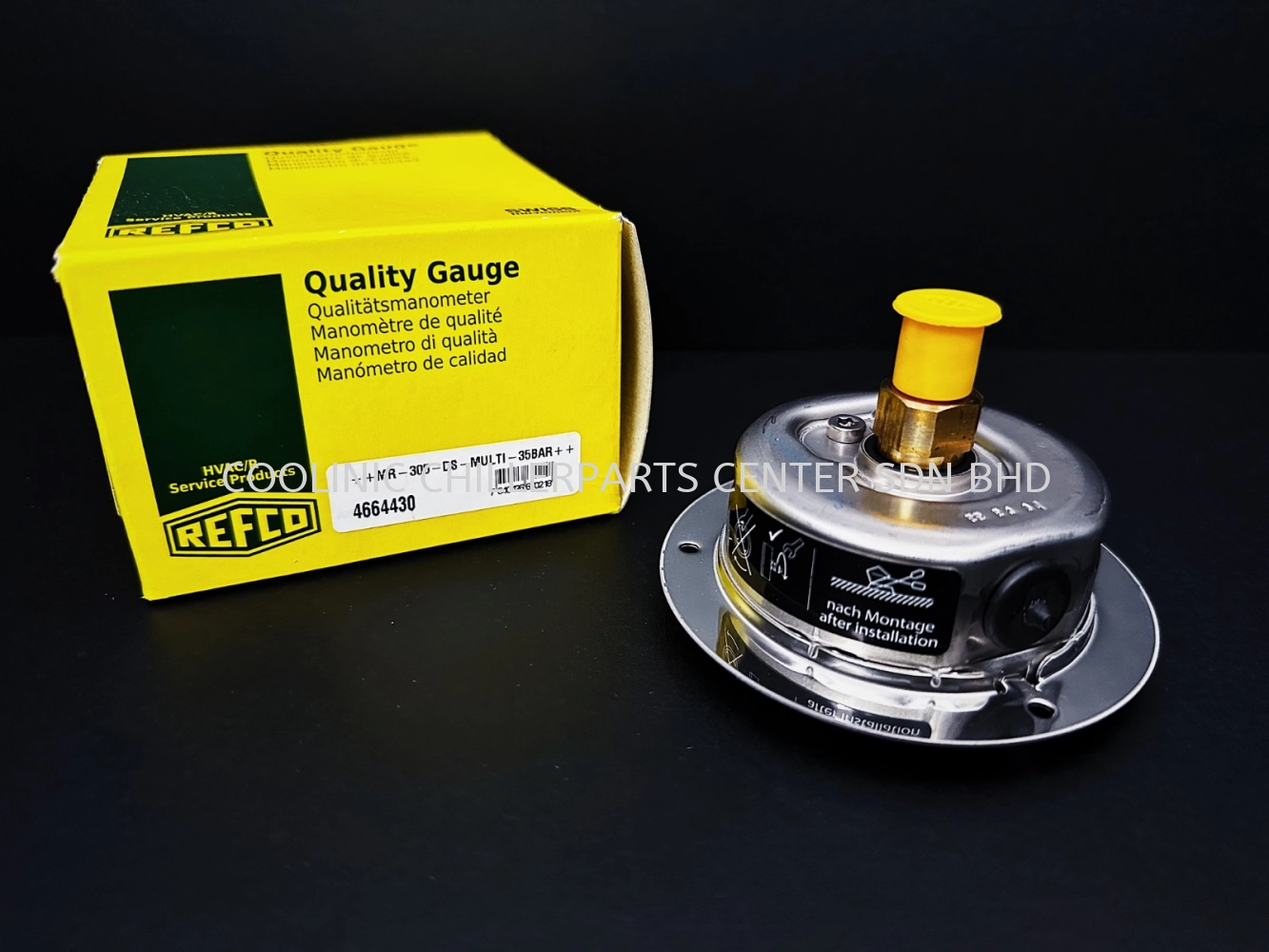 MR-305-DS-MULTI-35-BAR Refco Oil-Filled Pressure Gauge - High/Discharge ...