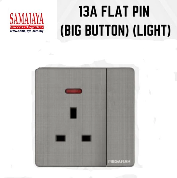 Megaman YTZ8 13A 1 Gang Big Button Neon Switch Socket (Grey) KL ...