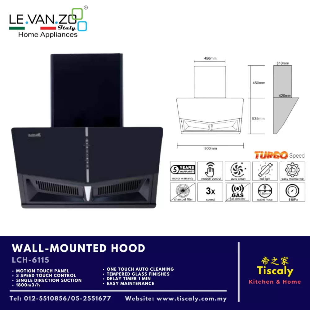 LEVANZO WALL-MOUNTED HOOD LCH-6115
