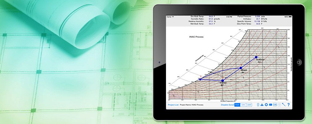 Commercial HVAC psychrometric calculation
