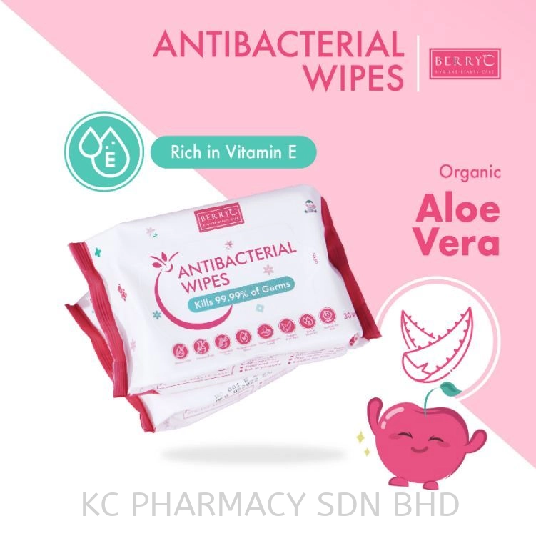 Berry C Antibacterial Wipes 30's (EXP : 05/2024) (Clearance Stock)