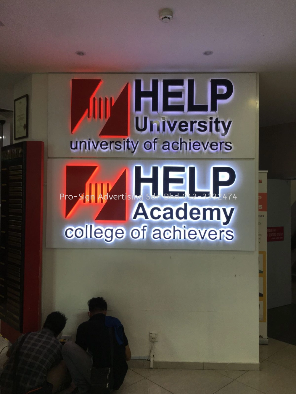 3D EG BOX UP LED BACKLIT WITH ALUMINIUM BOX UP BASE (HELP ACADEMY, 2021, KL)