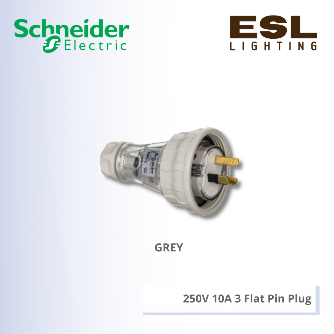 SCHNEIDER S56 Series & 66 Series 250V 10A 3 Flat Pin Plug - S56P310GY_G15