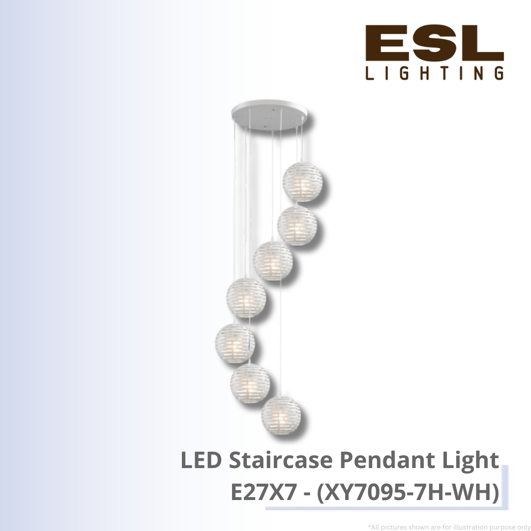 LED Staircase Pendant Light E27X7 - XY7095-7H-WH