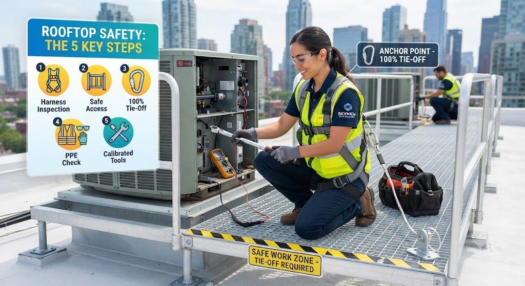 working at height PPE for air conditioning workers