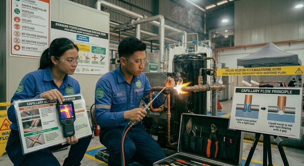 copper pipe brazing HVAC
