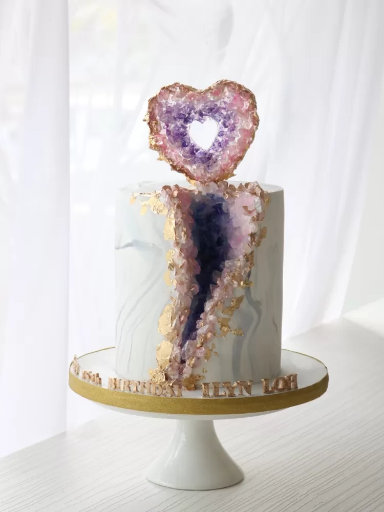 Heart Geode Cake