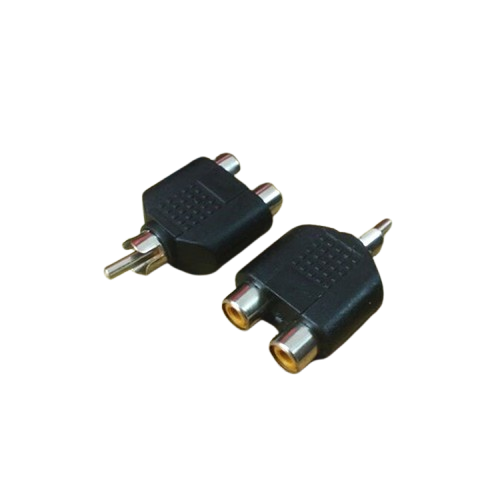 2 In 1 RCA Male To 2 RCA Female Y Splitter Audio Adapter