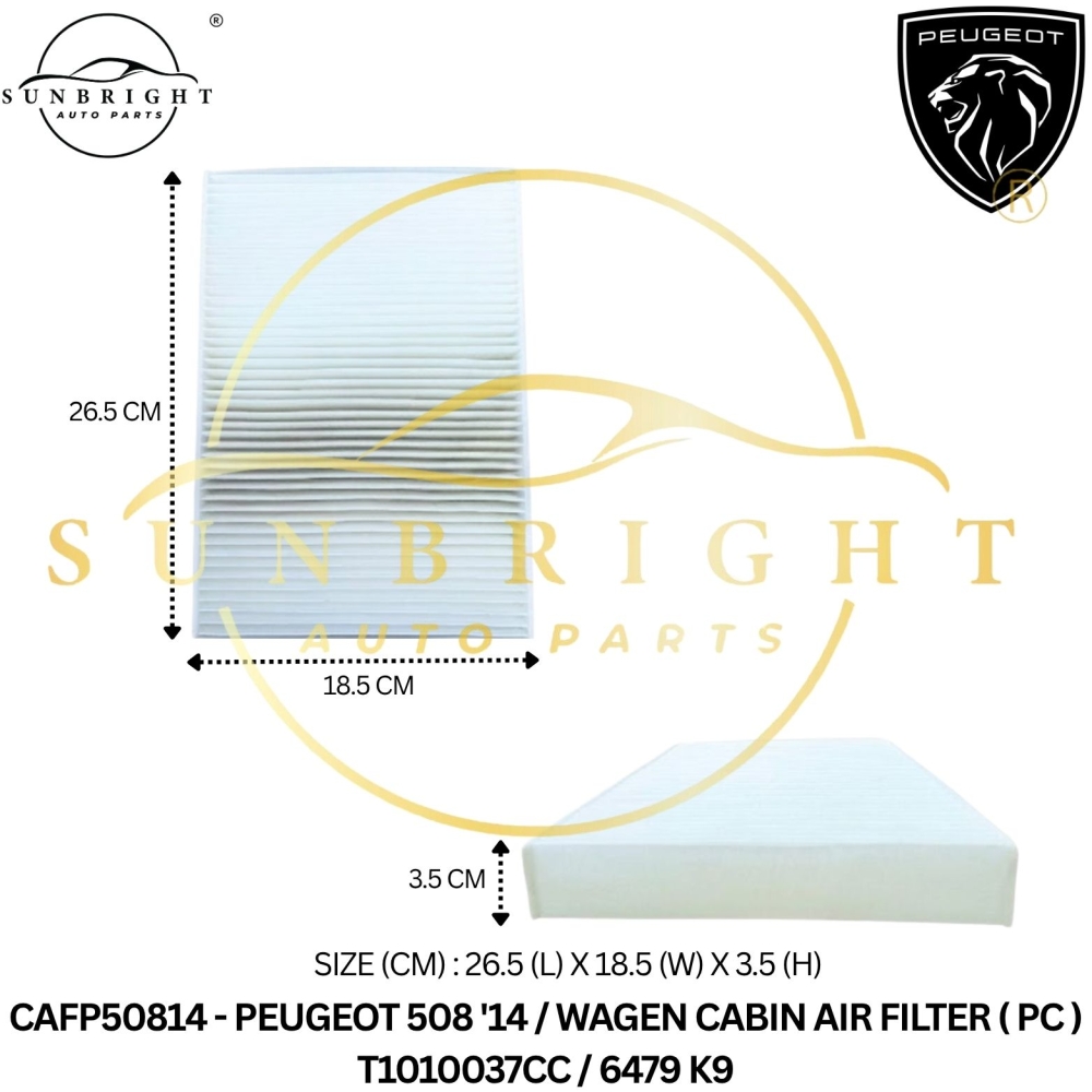 CAFP50814 - PEUGEOT 508 '14 / WAGEN CABIN AIR FILTER ( PC ) T1010037C