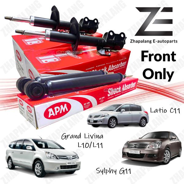 Original APM Front Gas Absorber Pair (Left & Right) for Nissan Grand Livina L10 L11, Sylphy G11, Latio C11