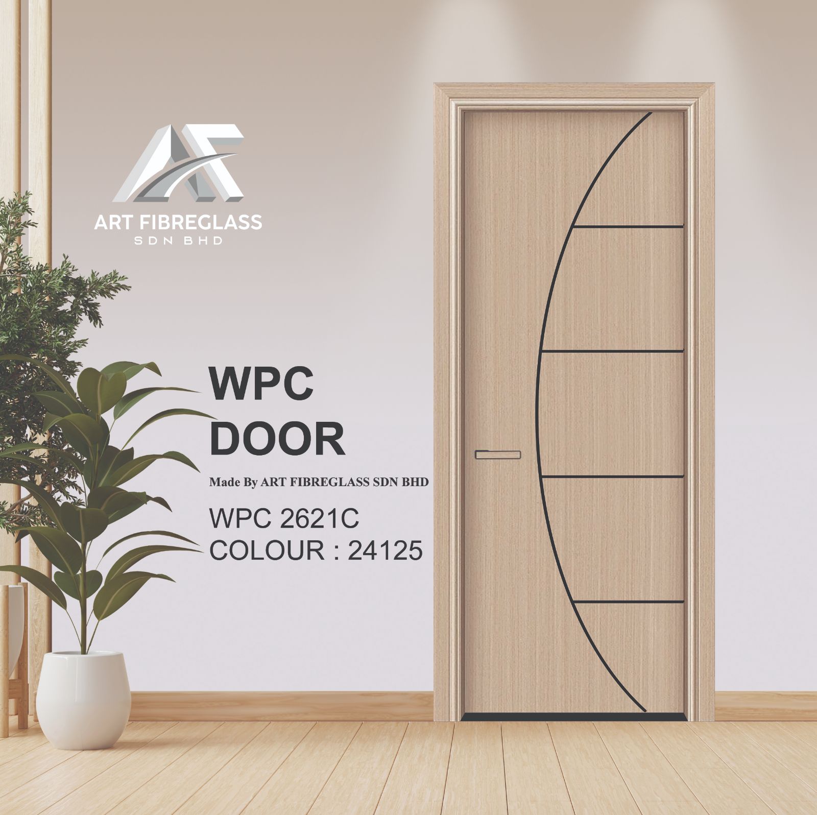 ART FIBRE WPC ALUMINIUM SWING DOOR - Craving Design WPC2621_24125