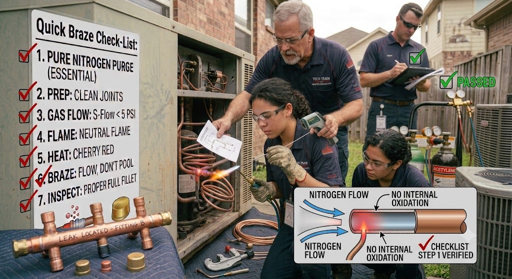 copper refrigeration line oxy acetylene brazing