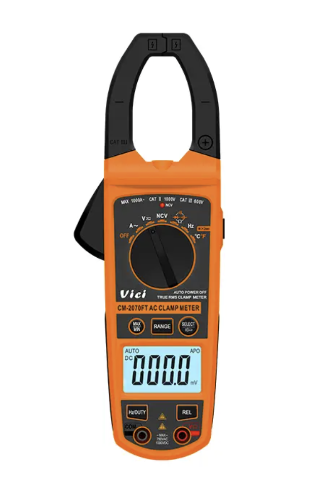 Vici CM-2070FT Max 4000 digits, 52mm clamp open, True RMS, NCV tests, Backlight, Clamp lighting function.