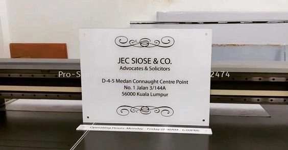 ACRYLIC PANEL SIGNBOARD (JEC SIOSE & CO, CHERAS, 2020)