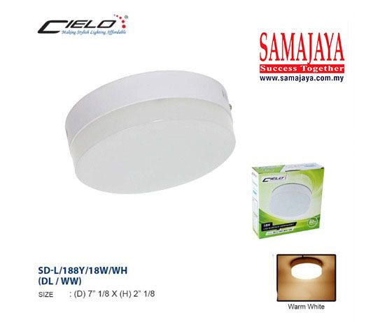 Cielo 7" 18W 3000k LED Surface Downlight (Round) (Warm White)