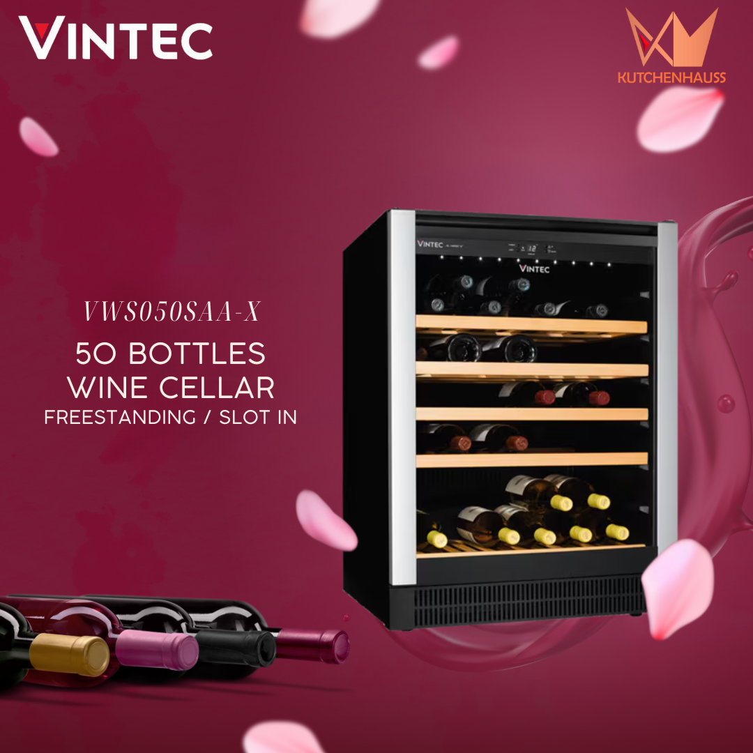 VINTEC - 50 Bottles Freestanding / Slot-in Wine Chiller & Cellar | VWS050SAA-X