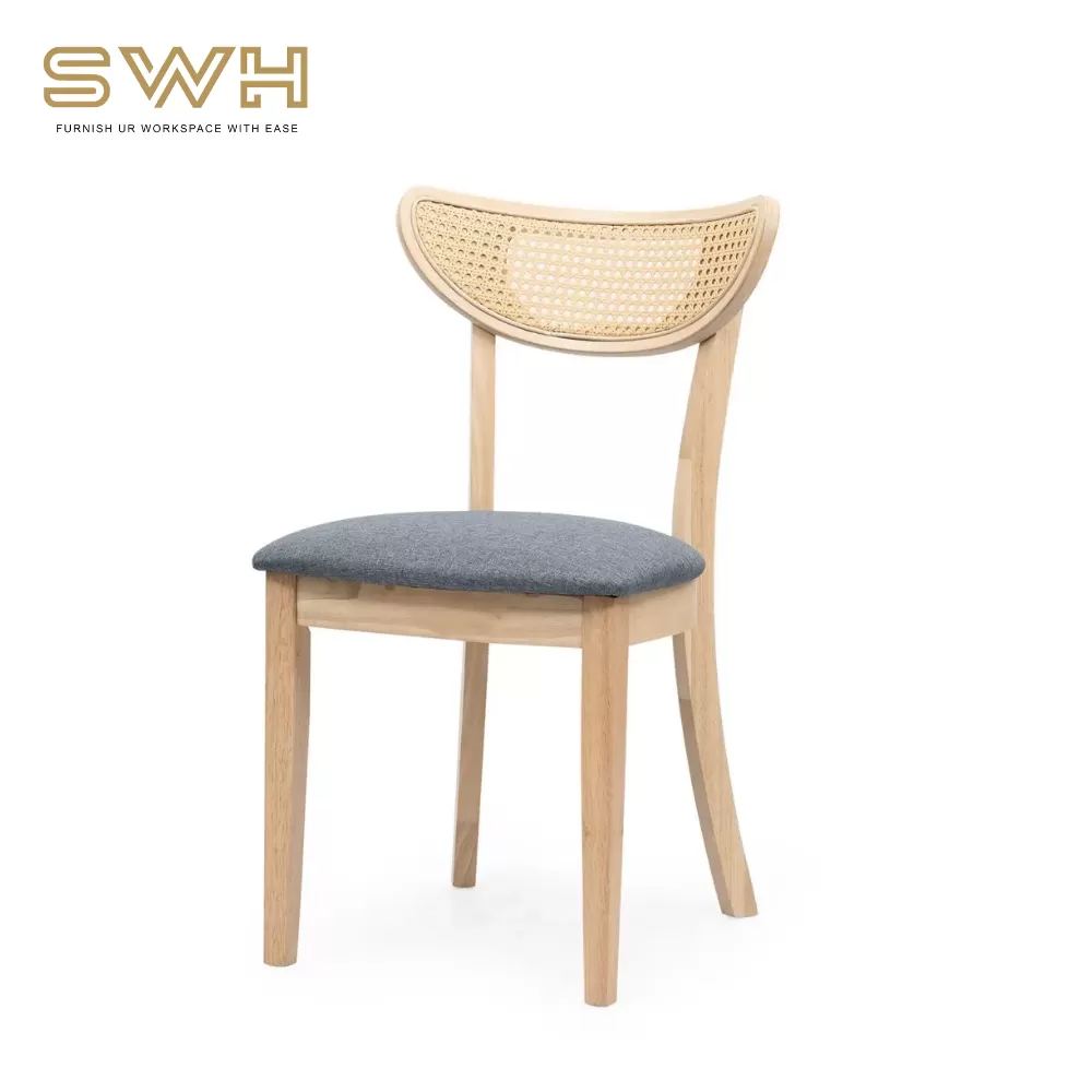 SAPORO Solid Wood + Rattan Dining Chair | Cafe Furniture