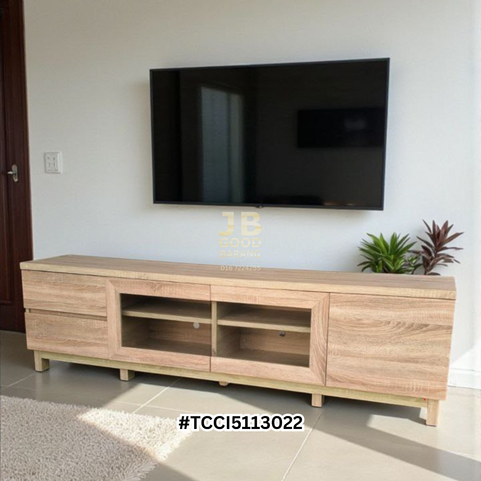 [SOLD] Long Wooden TV Bench – Solid Build, Good Condition