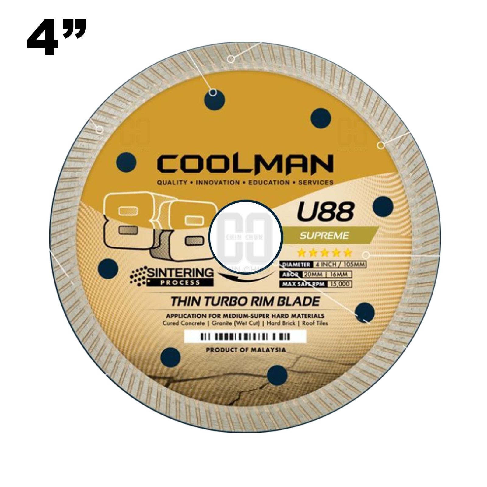 COOLMAN U88 ULTRA THIN TURBO RIM DRY BLADE 4"