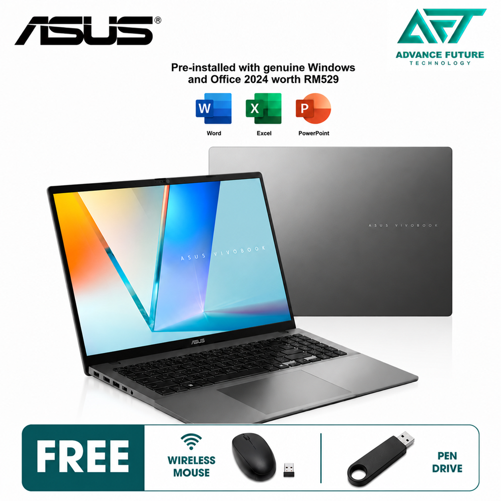 Asus VivoBook S16 S3607V-ARP182WS 16" WUXGA Laptop Matte Gray ( Intel Core 5 210H, 16GB, 512GB SSD, Intel, W11, H&S 2024&M365 )