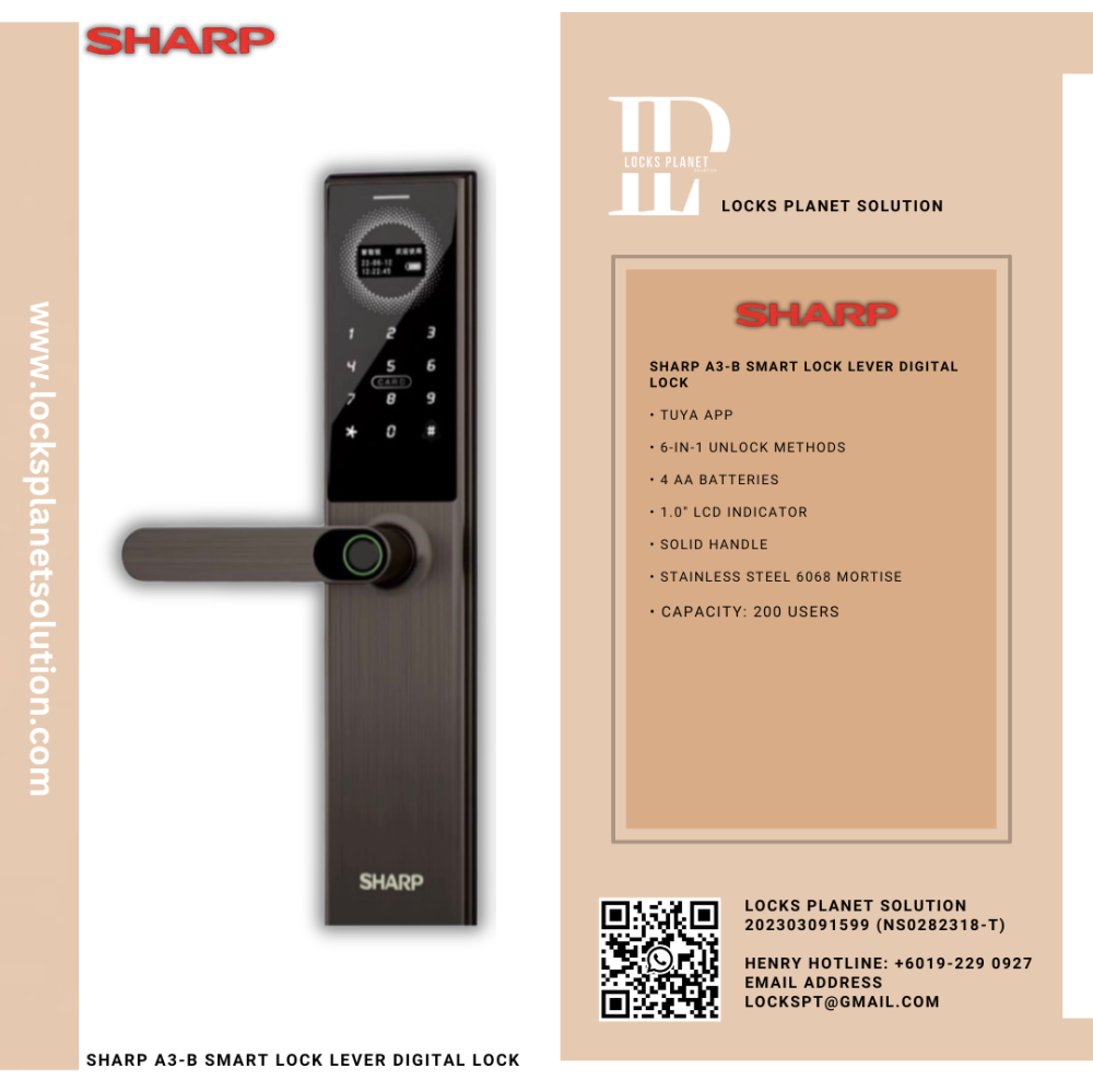 SHARP A3-B SMART LOCK LEVER DIGITAL LOCK
