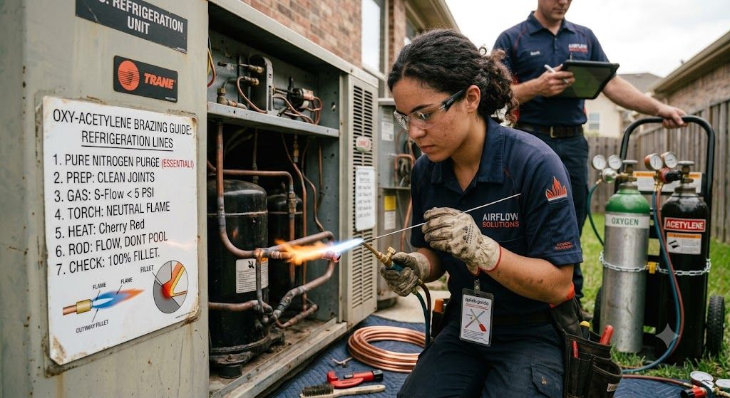 refrigeration system oxy acetylene brazing method