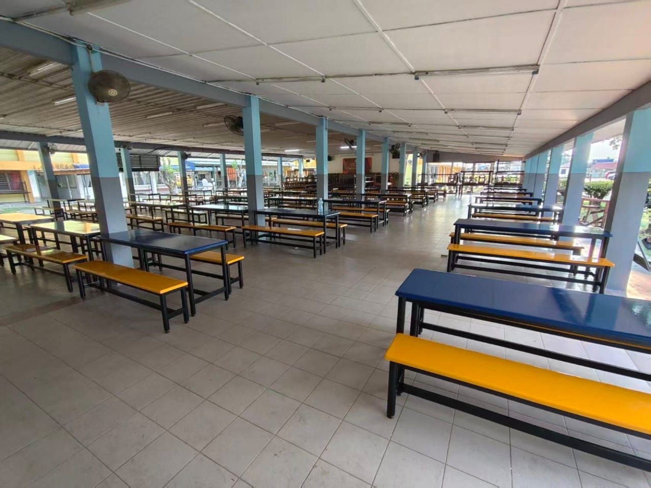 School Canteen Table & Bench Set Malaysia | Fibreglass Cafeteria Table | Pembekal Meja dan Kerusi Kanti Sekolah - Deliver to Kulim, Lunas, Sungai Petani, KL, Puchong, Bertam, Perai, Bayan Baru